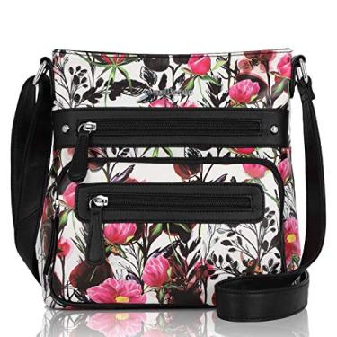 Imagem de Bolsa transversal feminina Angel Barcelo, bolsa transversal de couro ultramacio, bolsa de ombro para meninas, Pink/Black