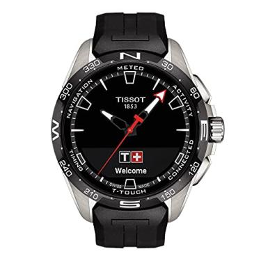 Imagem de Tissot Relógio unissex T-Touch Connect Solar Antimagnético Titanium Case Swiss Tátil Quartz com pulseira de borracha, preto, 23 (modelo: T1214204705100)