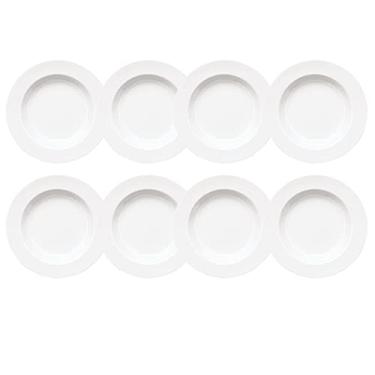 Imagem de Jogo 8 Pratos Fundos Capri 23cm Porcelana Branca Germer