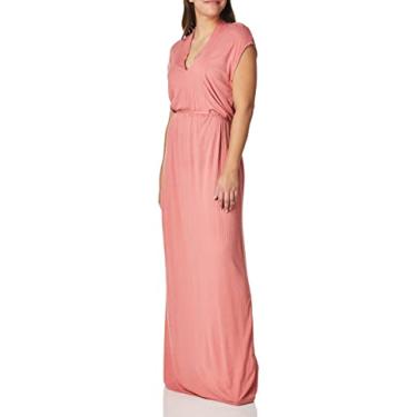 Imagem de Lucky Brand Vestido maxi feminino canelado, rosa, P