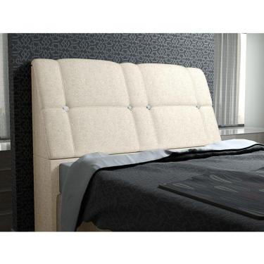 Imagem de Cabeceira Com Baú Itália Cama Box King 195 Cm Amassado Bege