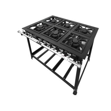 Imagem de Fogão Industrial 6 Bocas Baixa Pressão P7 - Fundiferro