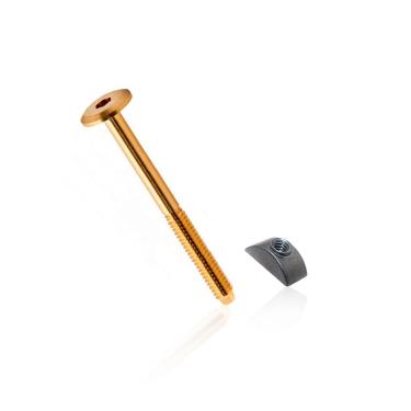 Imagem de Parafuso Cama 1/4" x 120 mm Chave Allem Porca Meia Lua 35 Unidades