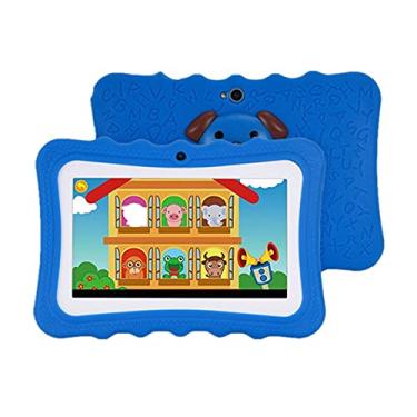 Imagem de Wemay Tablet infantil tela dupla com tela dupla e Android Quad-core versão WiFi. Presente de máquina de aprendizagem educacional para crianças pequenas