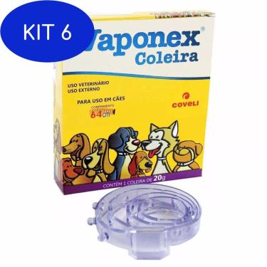 Imagem de Kit 6 Vaponex Coleira Para Caes Anti Pulgas E Carrapatos