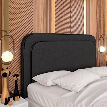 Imagem de Cabeceira Estofada Para Cama Queen Miami Linho Grafite - M. Arapongas