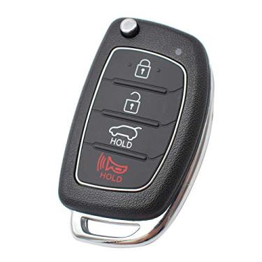 Imagem de CSHU Porta-chaves do carro capa porta-chaves porta-chaves Bolsa de substituição com 4 botões, adequada para Hyundai Santa Fe Sonata Tucson i40 ix45 2013-2019