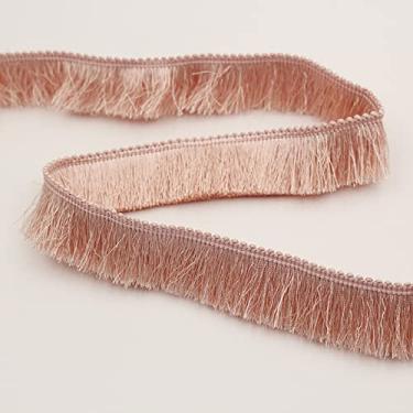 Imagem de 1 m de espessura de poliéster renda guarnição chapelaria vestuário travesseiro decoração fita franja colorida 2,8 cm rosa branco preto cinza verde, NO7