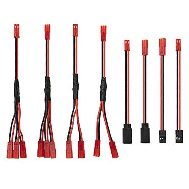 Imagem de Vgoohobby 8 peças JST Plug Y Splitter, JST para JR adaptador de fio macho fêmea JST Conectores Y-Harness Cabo de extensão paralelo para Traxxas TRX-4 RC Receptor de rastreamento ESC Ventilador de refrigeração Luzes LED