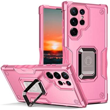 Imagem de Suporte à prova de choque para Samsung S22 Ultra S21 Ultra S21 S20 FE A53 A73 A13 22 Magnetic Anti Scratch Hard Back Heavy Case, Rosa, para Samsung M21 M30S