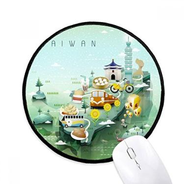 Imagem de DIYthinker Viagem Taiwan atrações de comida China mouse pad desktop escritório tapete redondo para computador