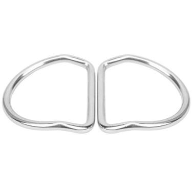 Imagem de Anéis em D curvados para mergulho, cinto de peso de aço inoxidável para mergulho 304 de aço inoxidável para 5,08 cm/2 polegadas, cinto de peso de aço inoxidável acessório de atividades ao ar livre (prata)