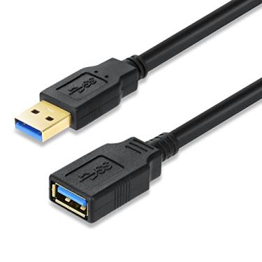 Imagem de XBOHJOE Cabo de extensão USB 20FT de alta velocidade USB 3.0 cabo extensor tipo A macho para fêmea, transferência de dados de 5 Gbps para mouse extensor, cabo de extensão de teclado, etc. (6 m preto)