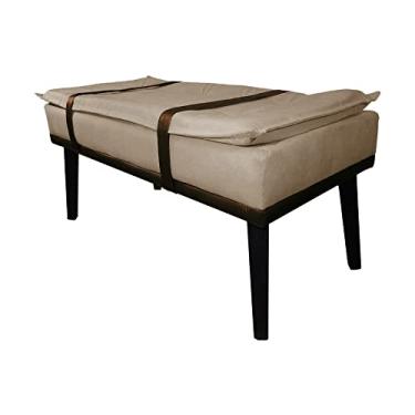Imagem de Puff Decorativo com Cinto Marrom Suede Cores - DS Estofados