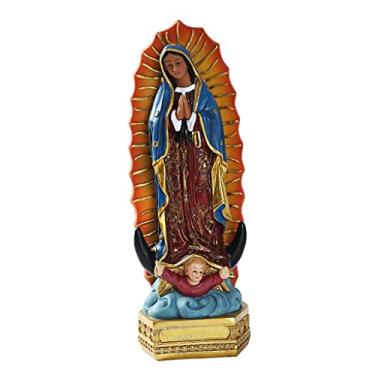 Imagem de LoveinDIY 8" Nossa Senhora de Guadalupe Estátua Religiosa Virgem Maria Cristã pintada à mão