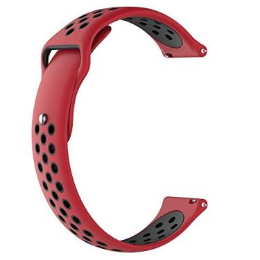 Imagem de Pulseiras esportivas NSmart Smartwatch 22mm ou 20mm compatível com Samsung Galaxy Watch 3 45mm - 41mm - Galaxy Watch 46mm - Gear S3 Frontier - Amazfit GTR 2 / GTR 3 / GTS / GTS 2 / GTS 3 / GTS mini - Stratos 2 / Stratos 3 - Pace - Hawei GT - Nandos_Store (22mm, Vermelho/Preto)