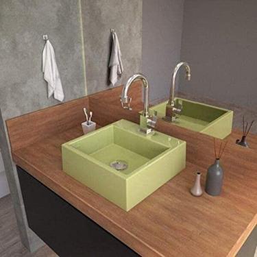 Imagem de Cuba para Banheiro Q355W Quadrada Compace Verde Acqua