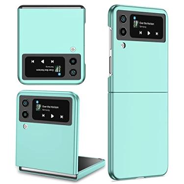 Imagem de Para Samsung Z Flip 4 3 2 Capa Untra Fina Anti-Impressão Digital à prova de Choque, Azul Claro, Para Galaxy Z Flip 3