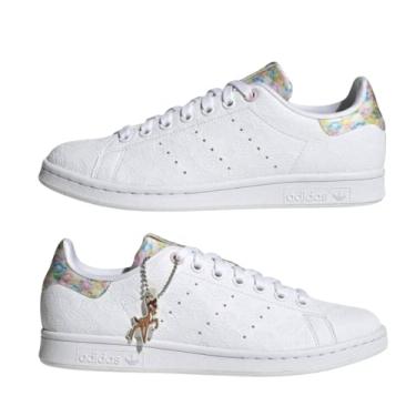 Imagem de adidas Originals Tênis feminino Stan Smith, Branco/rosa transparente/dourado metálico, 10.5