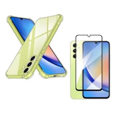 Imagem de Capa Capinha Anti Impacto + Película de Vidro Temperado 3D Compatível Com Samsung Galaxy A34 5G - (Hard Glass Store)