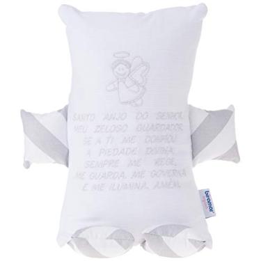 Imagem de Biramar Baby Almofada Para Bebê Soninho Oração Anjo Da Guarda Bracinho Chevron Cinza