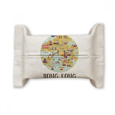 Imagem de Bolsa de linho de algodão com mapa de Hong Kong Sightseeing China