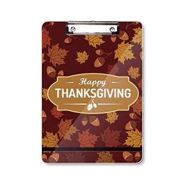 Imagem de Folha de Ação de Graças Dia de Ilustração Padrão Prancheta Pasta, Bloco de Escrita Placa de Apoio A4