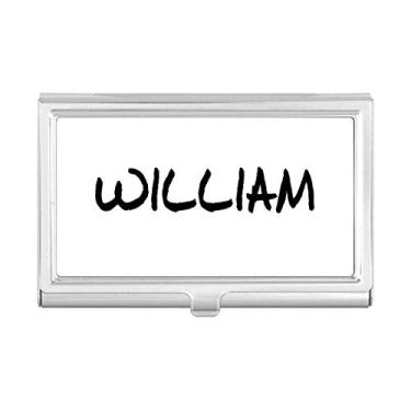 Imagem de Porta-cartões de visita William com escrita especial e nome inglês