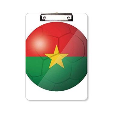 Imagem de Burkina Faso Prancheta de futebol com bandeira nacional placa de apoio A4