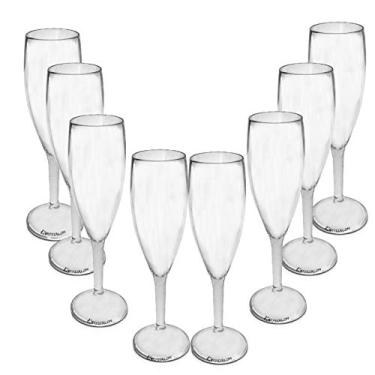 Imagem de 8 Taças Champagne Transparente Acrílico Transparente