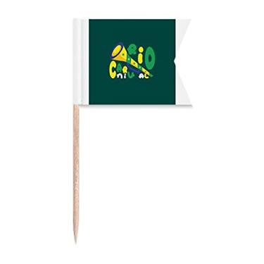 Imagem de Rio Brazil Carnival Greatet Bandeiras de Etiquetagem de Palitos de Dente Marcação para Festa Bolo Comida Cheeseplate