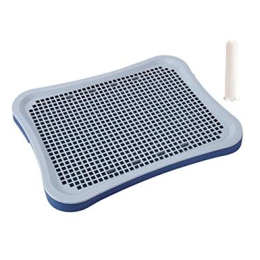 Imagem de Baoblaze Vaso higiênico para cães de estimação, removível, reutilizável, mictório, antiderrapante, portátil, bandeja para fazer, bandeja para, Azul