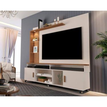 Imagem de Estante Home Ocean  Para Tv Até 65 Polegadas -2 Portas e Nicho com Leds -Rodizio