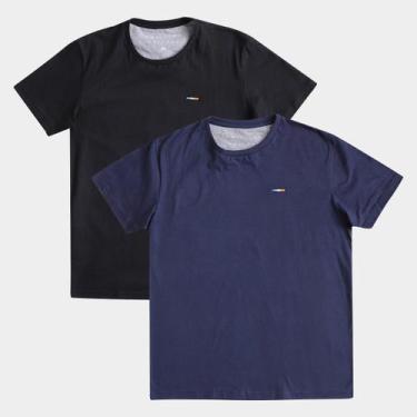 Imagem de Kit Camiseta Básica Industrie França Plus Size Masculina - 2 Peças