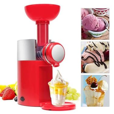 Imagem de Máquina De Sorvete, Máquina Automática Doméstica De Sobremesas De Frutas Congeladas, Sorveteira De Frutas, Máquina De Milkshake Caseiro DIY, Mini Máquina De Lama,Red