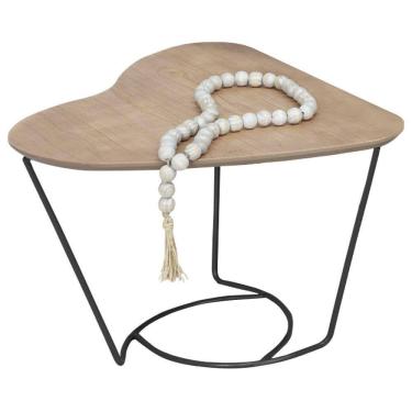 Imagem de Mesa De Centro Organica Coraçao Amendoa Base Metal Preto Nacc