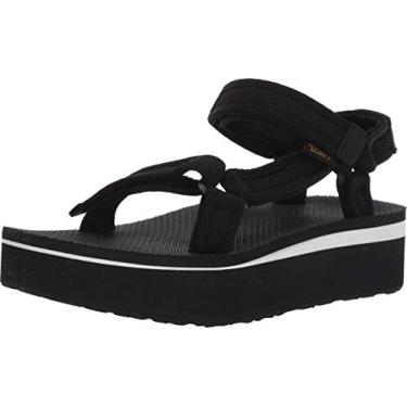 Imagem de Teva Sandália anabela feminina com tira no tornozelo, Preto, 7