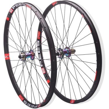 Imagem de Conjunto de rodas de bicicleta 26 27,5 29 polegadas Conjunto de rodas de mountain bike Freio a disco 32 furos Aro de liga de alumínio 120 cliques Roda MTB de liberação rápida para cassete de