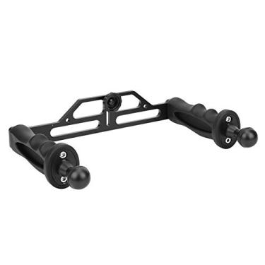 Imagem de Suporte Subaquático do Punho da Câmera, Liga de Alumínio de Alta Resistência Dupla Aperto da Mão Mergulho Lanterna Suporte Estabilizador de Vídeo