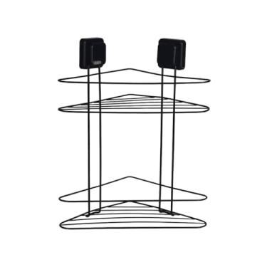 Imagem de Suporte Duplo Moderno Para Shampoo Com Ventosas 29 Cm Preto