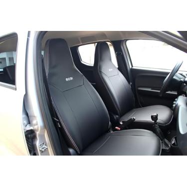 Imagem de Capas em Couro para Bancos Automotivos Carro Compatível Fiat Mobi 2016 a 2024 (Encosto Traseiro Bipartido)