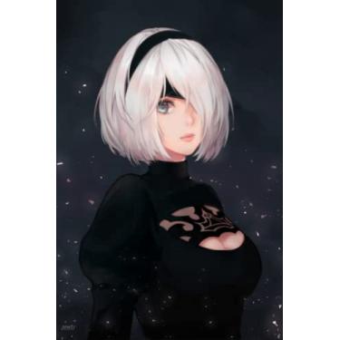 Imagem de Caderno Nier Automata: Livro de bolso diário, 15 x 23 cm, 100 páginas | Melhor presente para fãs (cadernos de composição)