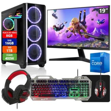 Imagem de PC Gamer Completo Intel Core i7 16GB SSD 1TB Radeon RX 580 8GB 256 Bits 400W Monitor 19" Kit Gamer Strong Tech