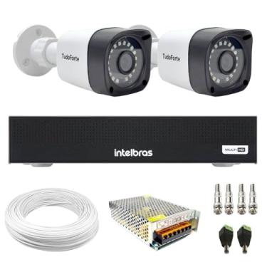 Imagem de Kit 2 Câmeras de Segurança Full Hd 1080p 2mp Bullet 20 Metros Infravermelho Tudo Forte + Gravador Digital de vídeo Intelbras Mhdx 1004-c