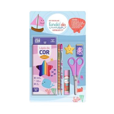 Imagem de Kit Lápis de Cor 12 Cores Fundo do Mar C/ 6 Kits