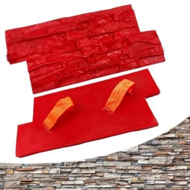 Imagem de Carimbos de concreto, textura de impressão de cimento, moldes de carimbo de concreto, tapete decorativo de granito, ardósia, textura sem costura, carimbo para parede, piso, pátio, parque, caminho