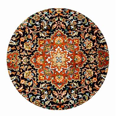 Imagem de Tapete Redondo Boho Mandala Tecido Algodão Área Tapete Chic Decorativo Circle Rug Com Borlas Máquina Lavável Para Sala De Estar Quarto Kids Room (Diâmetro 90CM,12)