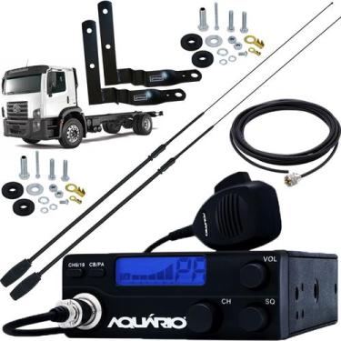 Imagem de Rádio Px 40 Canais + 2 Antena Argentina Black Cabo 5,5m Suportes Diant