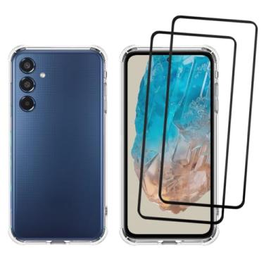 Imagem de Capa M35 5g, Capinha Anti Impacto e 2x Pelicula Vidro 3D Para Samsung Galaxy M35 Case Transparente Proteção de Câmera