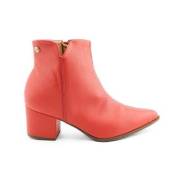 Imagem de Bota Feminina Via Uno Ankle Boot Bico Fino Salto Grosso Cano Curto-Feminino